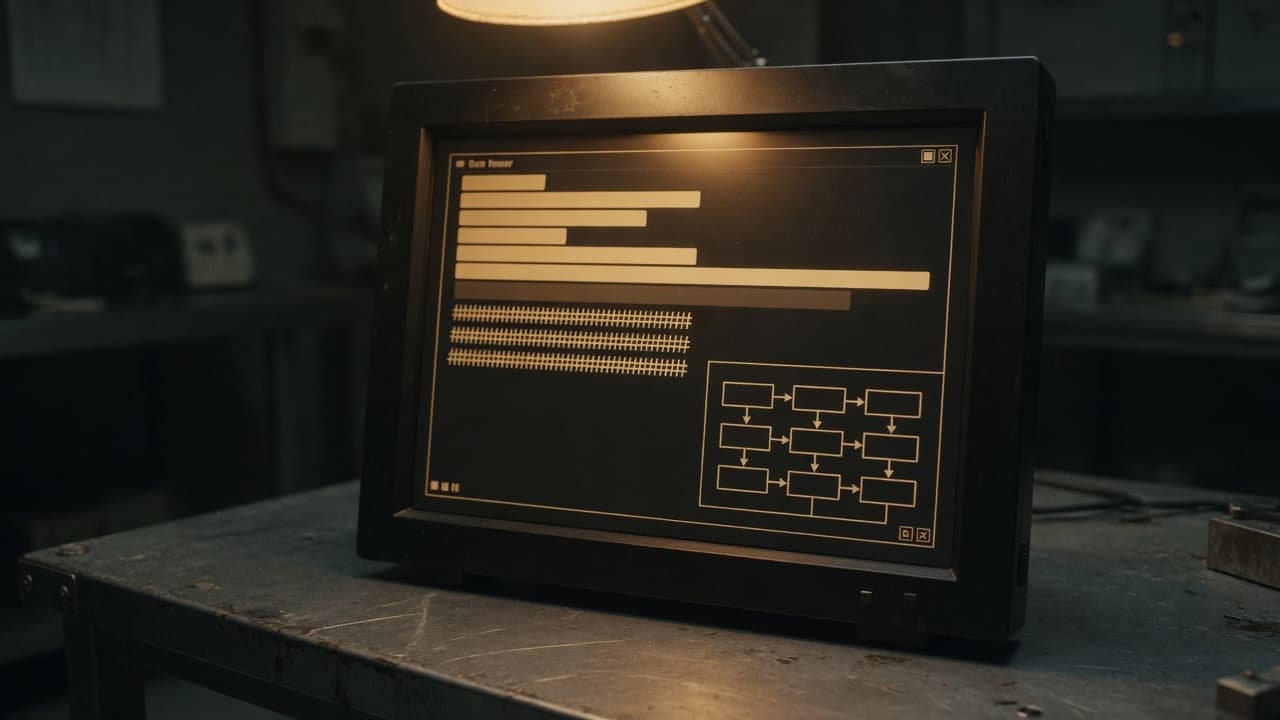 Trace and evidence workspace over a dark operations bench.